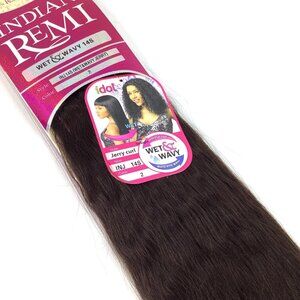 Idol Indian Remi Wet & Wavy 14 Inch Hair Extension Jerry Curl Color 2